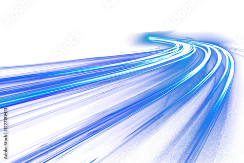 PNG Blue light streaks exposure motion effect.