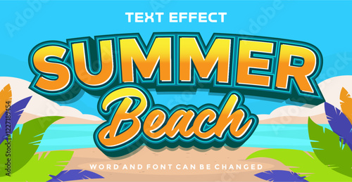 Summer beach editable text effect