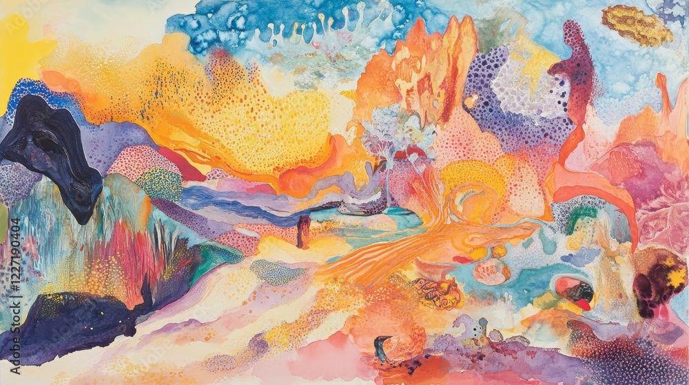 A vibrant watercolor splash with a burst of colors ranging from yellow and orange to red, pink, and purple. A vibrant watercolor splash with a burst of colors ranging from yellow and orange to red, pink, and purple.
