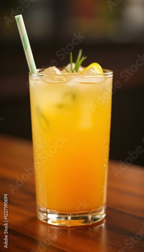 Wallpaper Mural Ginger lemonade in tall glass with slice lemon and sprig of rosemary. Torontodigital.ca