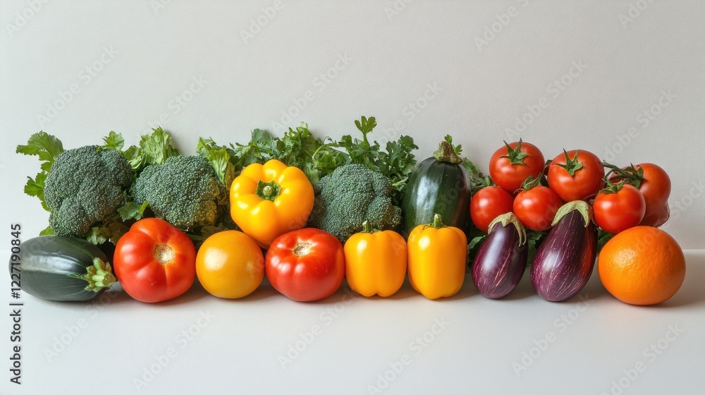 Fresh colorful vegetables and fruits on white background. Fresh colorful vegetables and fruits on white background.