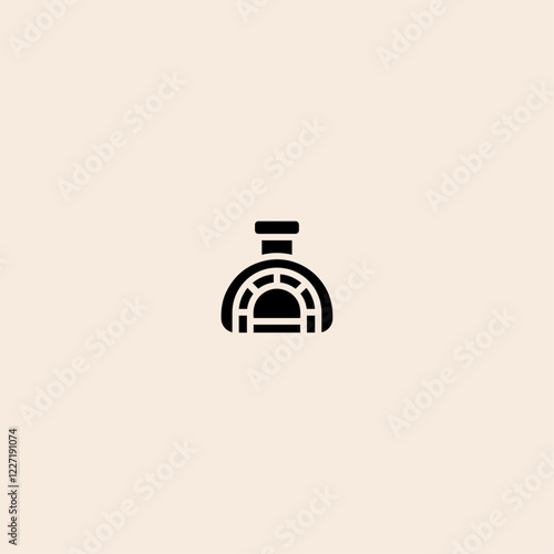 Stone Oven icon flat vector design.