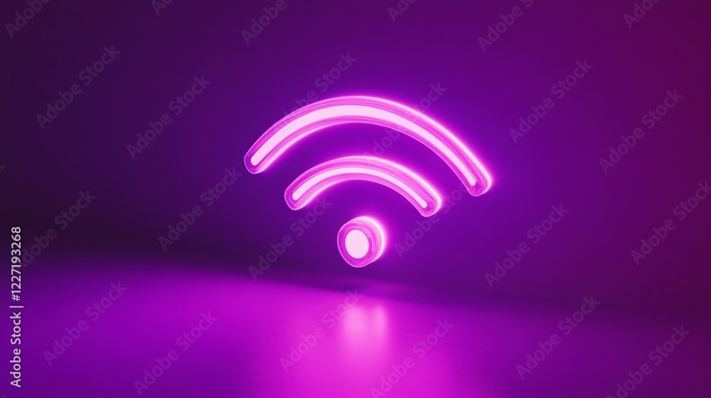 Obraz premium Wi-Fi symbol with bright visual design represents seamless connectivity and modern communication technology. Emphasizing the importance of wireless networks in today's digital world.