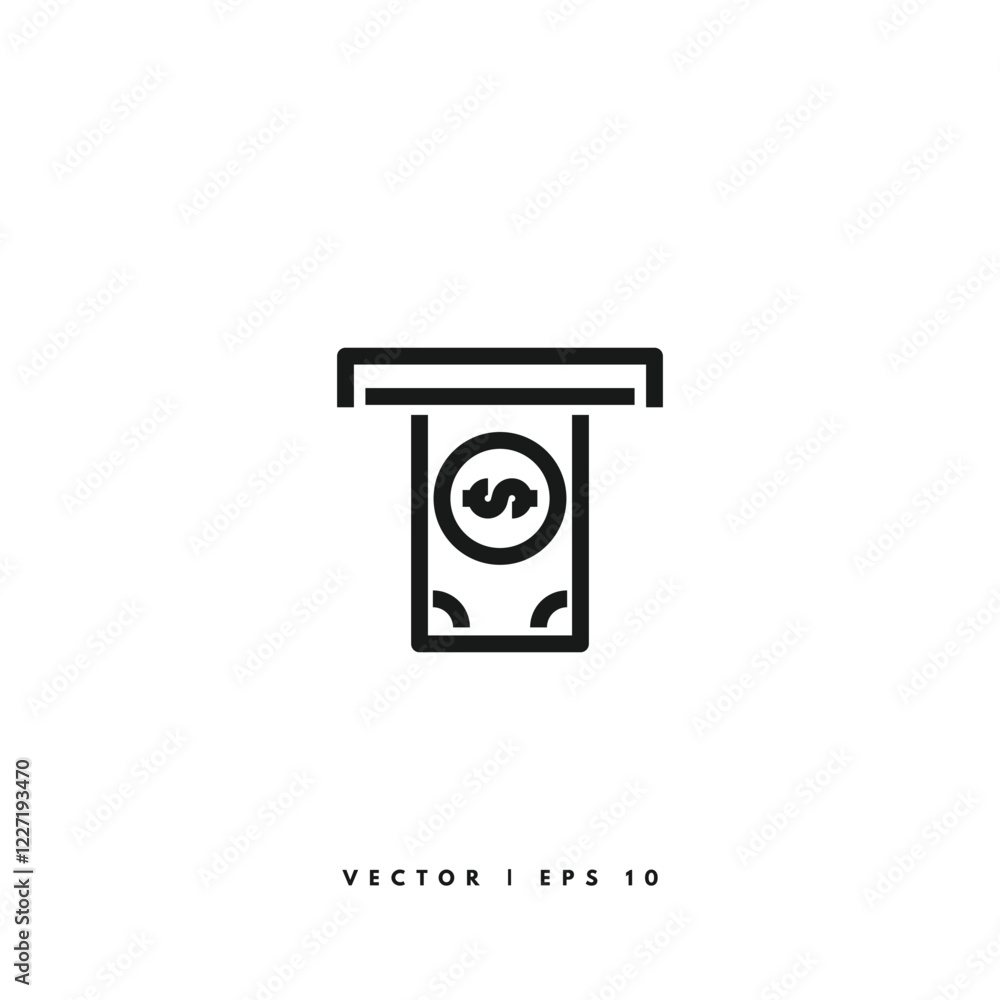 Withdraw Money Icon. Editable Stroke Withdraw Money Icon. Editable Stroke