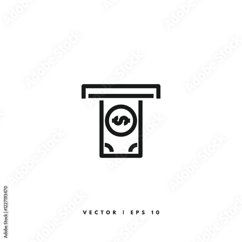 Withdraw Money Icon. Editable Stroke