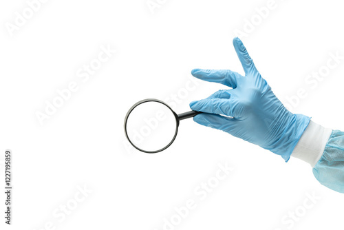 Doctor's Hand Holding a Magnifying Glass 2