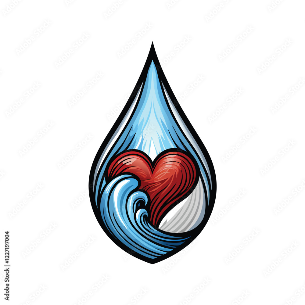 Obraz premium Design a minimalist logo a water droplet seamlessly merging with a single, stylized leaf, conveying purity and natural hydration.