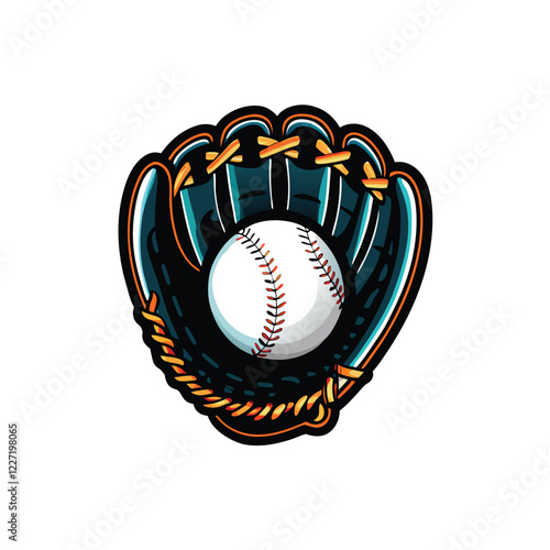Design a modern, minimalist baseball logo featuring a stylized bat and ball, incorporating geometric shapes.