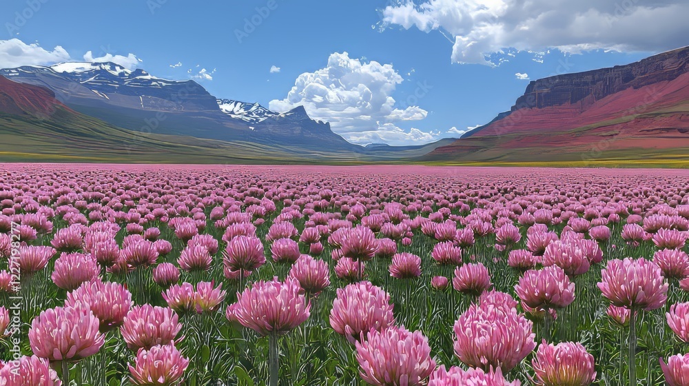 Breathtaking Icelandic view with a field of colorful lupine flowers Breathtaking Icelandic view with a field of colorful lupine flowers