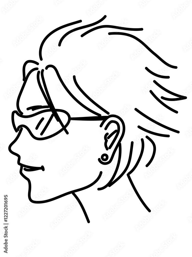 女性アスリートの横顔イラスト 女性アスリートの横顔イラスト