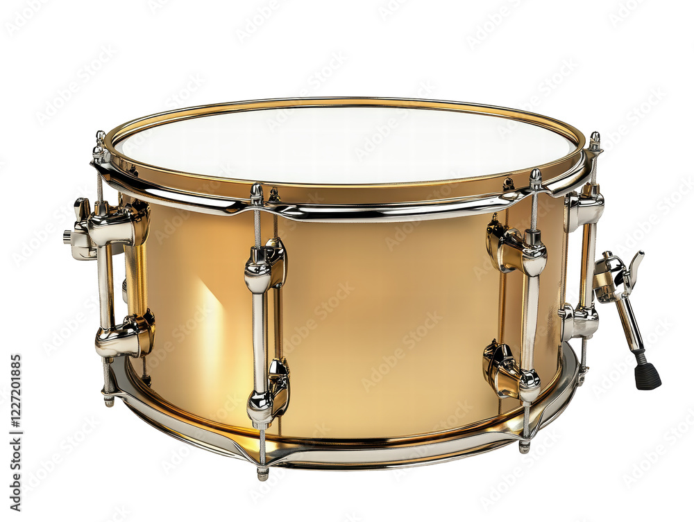Isolated Golden Snare Drum Isolated Golden Snare Drum