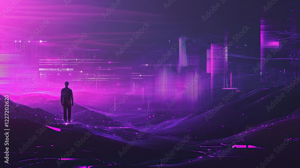 Naklejka premium A stock illustration that represents the concept of digital transformation