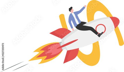 Growth or investment, wealth or earning rising up graph, business sales or profit increase concept.

