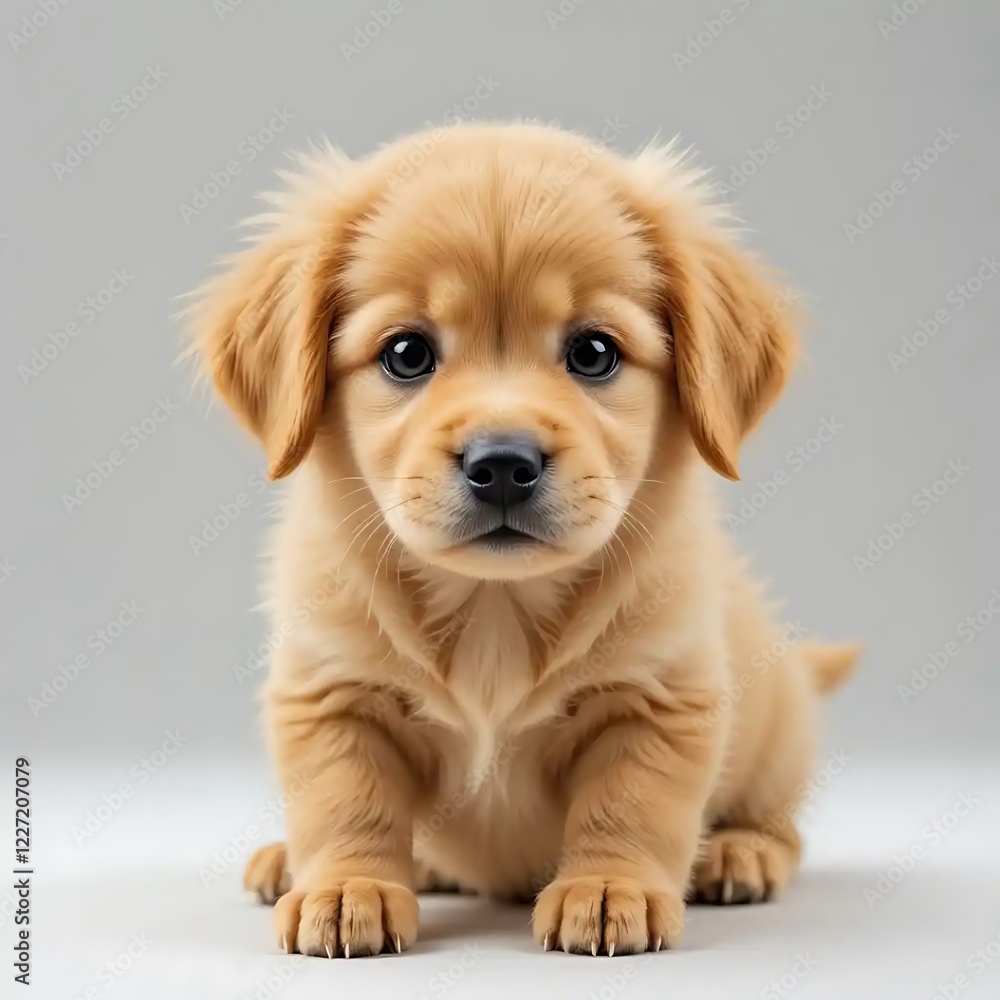 Adorable Golden Puppy Portrait Studio Shot Adorable Golden Puppy Portrait Studio Shot