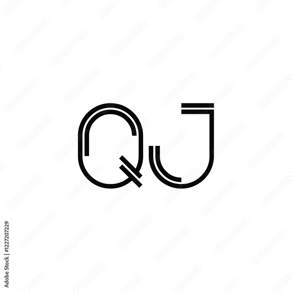 QJ monogram logo design letter text name symbol monochrome logotype alphabet character simple logo QJ monogram logo design letter text name symbol monochrome logotype alphabet character simple logo
