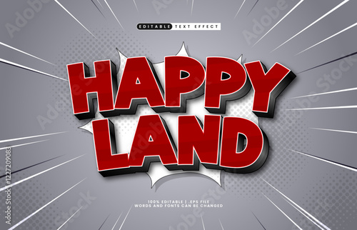 happy land editable text effect with a kids and happy text style