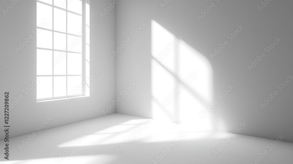 Light & shadow from a window on a white wall Light & shadow from a window on a white wall