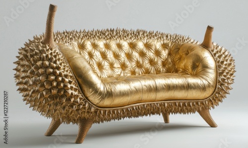 Close-up on modern durian-inspired sofa concept in furniture design photo