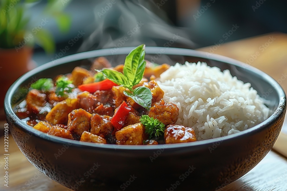 Savory tempeh curry and jasmine rice cozy home comfort food Savory tempeh curry and jasmine rice cozy home comfort food