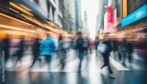 Wallpaper Mural Blurred people walking in motion on the street. Torontodigital.ca