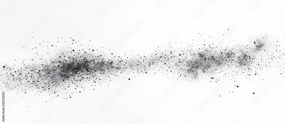 Obraz premium Black dust cloud burst on white, design element