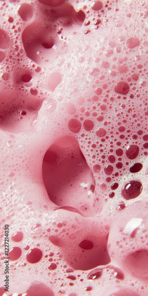 Pink Foam Bubbles in Close Up, Abstract Texture, Vibrant, Liquid Fluidity Pink Foam Bubbles in Close Up, Abstract Texture, Vibrant, Liquid Fluidity