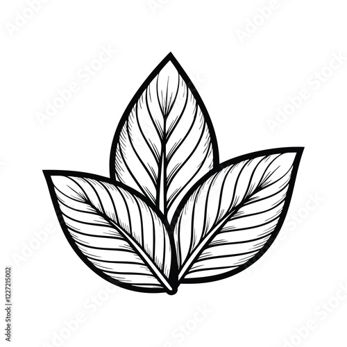 Design a minimalist line art logo featuring a single leaf.  Emphasize clean lines and elegant simplicity for a sophisticated aesthetic.
