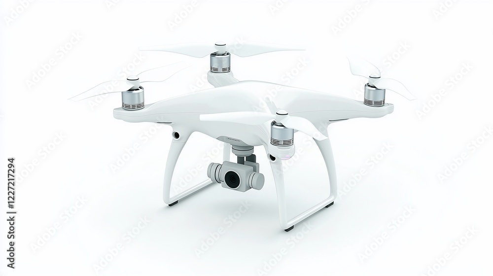 White drone hovering, studio shot, clean background, aerial photography White drone hovering, studio shot, clean background, aerial photography