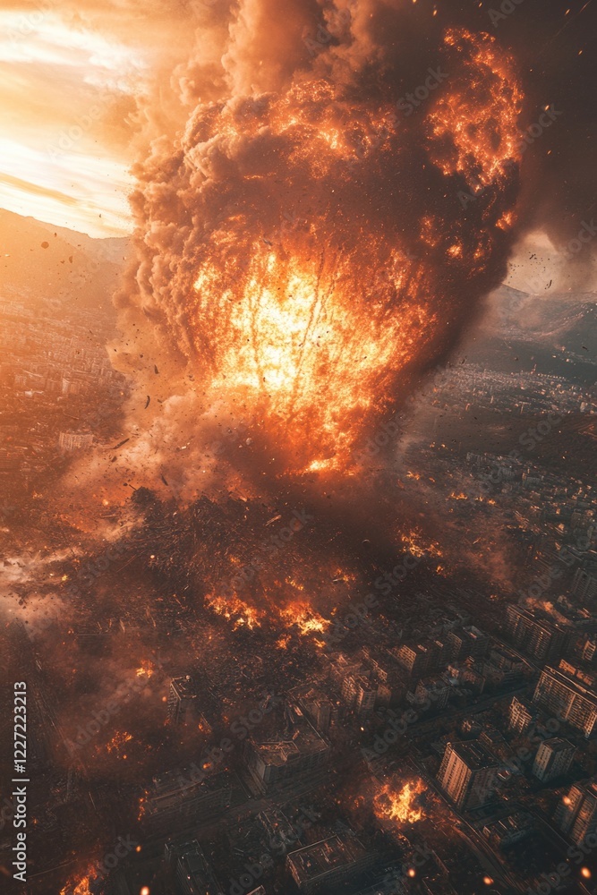 Naklejka premium City Explosion