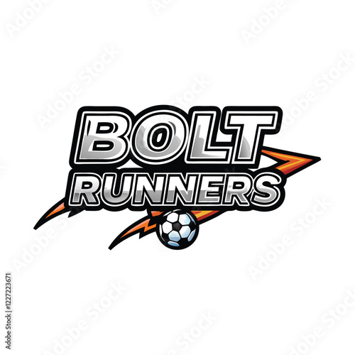 Stylized illustration of a runner, bolt-shaped text integrated into design, dynamic pose.  Emphasis on speed and energy.