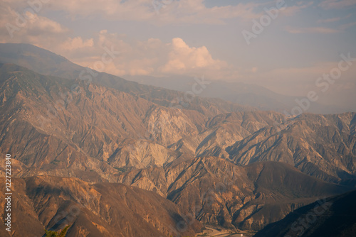 Картината върху платно Chicamocha Canyon, mountainous Andean scenery in Santander, Colombia under the morning sunlight