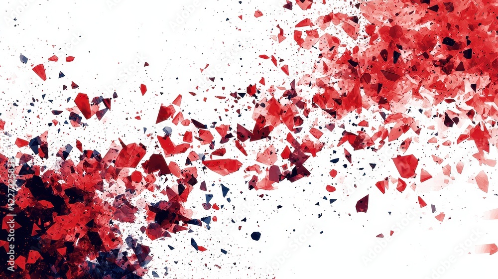 Fototapeta premium Fragmented Organic Shapes Transitioning into Pixelated Forms