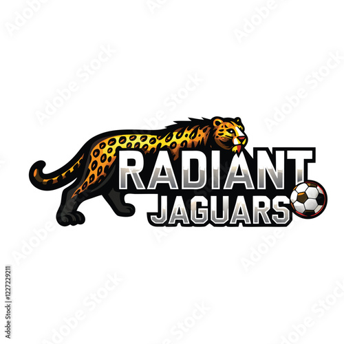 Create a stylized image of a jaguar whose fur radiates a vibrant, otherworldly glow.  Emphasis on glowing, radiant fur texture.