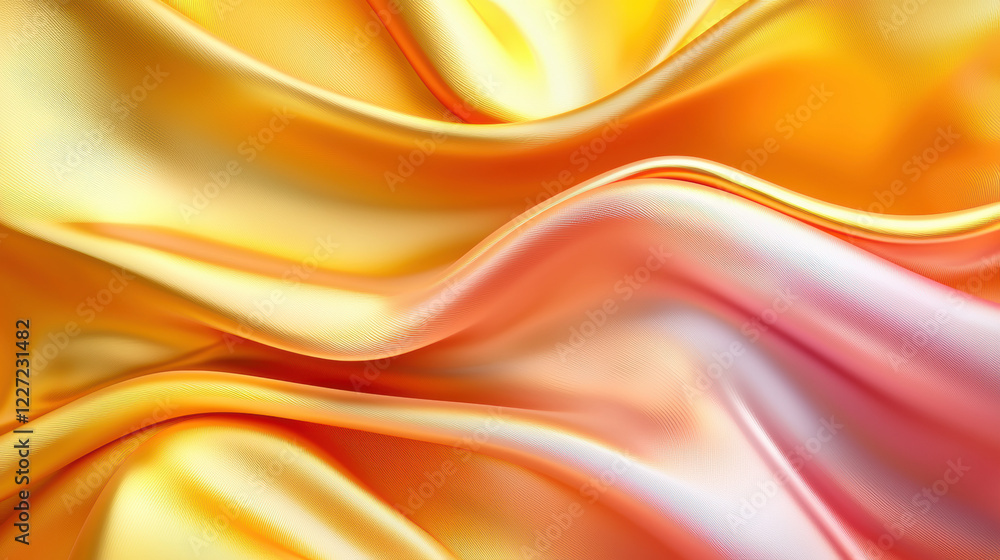 Obraz premium Soft Pastel Gradient with Gold and pink Tones fabric, Perfect for Branding