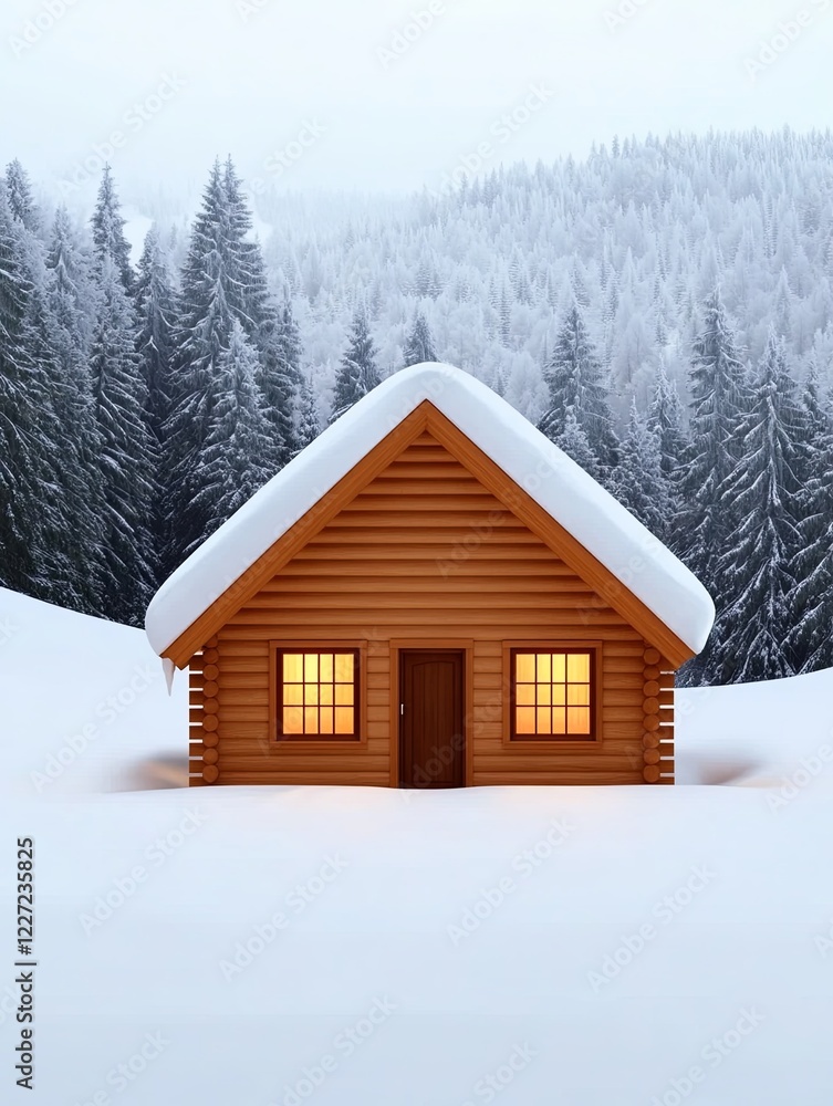 Cozy Winter Lodges concept Cozy Winter Log Cabin in Snowy Valley Cozy Winter Lodges concept Cozy Winter Log Cabin in Snowy Valley