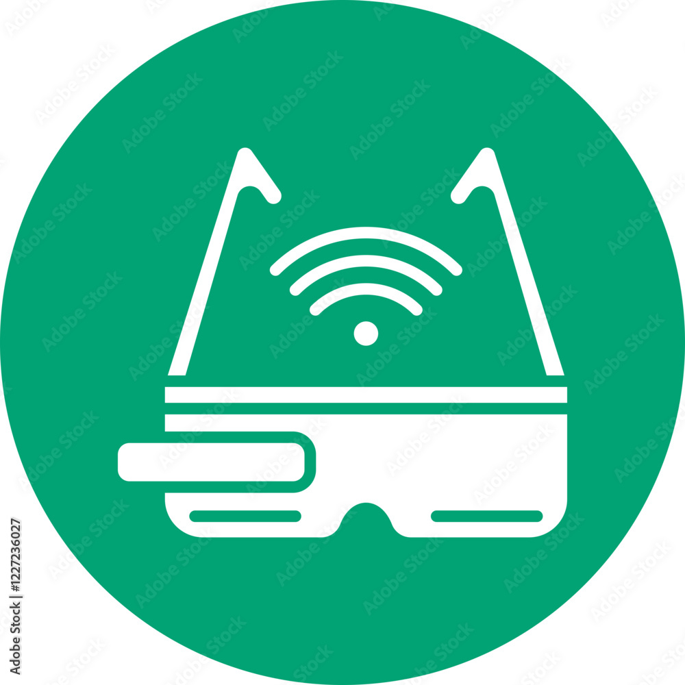 Smart Glasses glyph circle icon Smart Glasses glyph circle icon