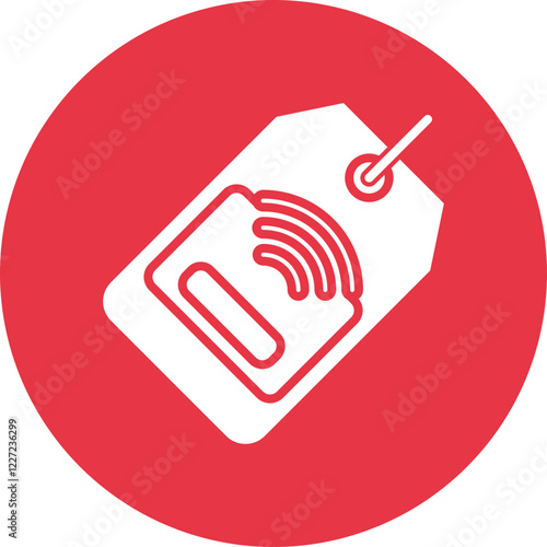 RFID Tag glyph circle icon