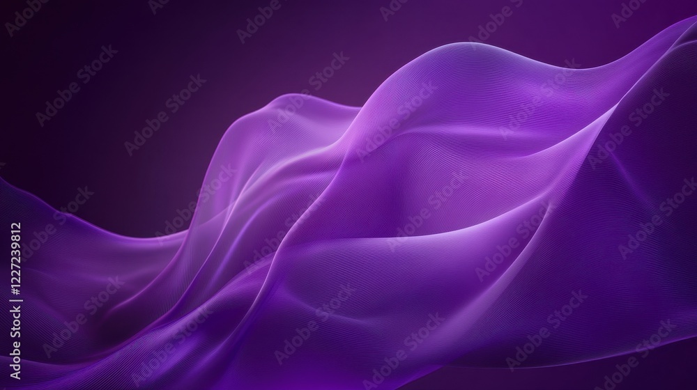 Fototapeta premium Abstract Purple Wave Flow on Dark Background, Soft Textures and Elegant Motion Effects