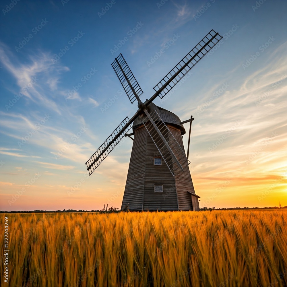 windmill at sunset windmill at sunset