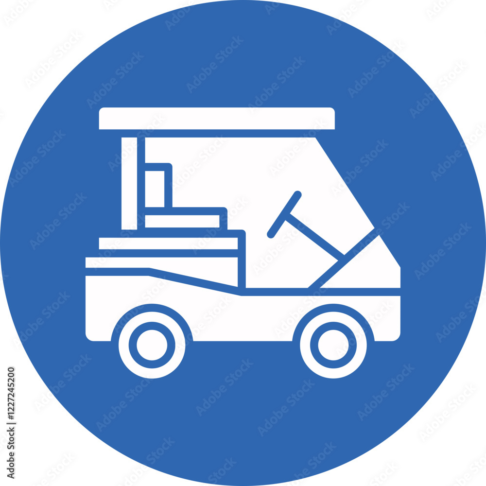 Golf Cart glyph circle icon Golf Cart glyph circle icon