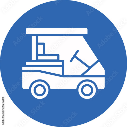 Golf Cart glyph circle icon