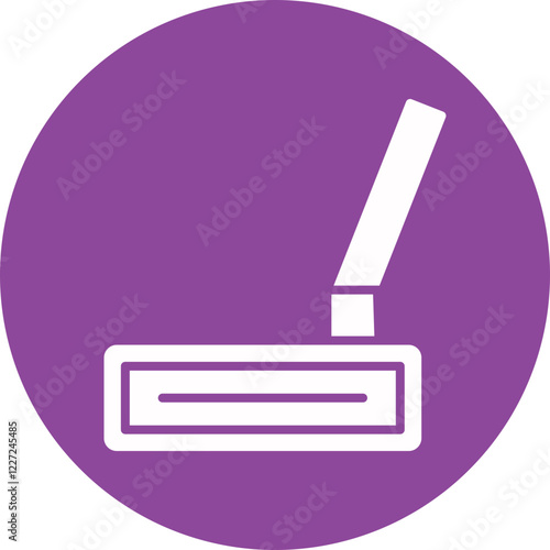 Golf Putter glyph circle icon