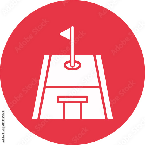 Mini Golf Course glyph circle icon
