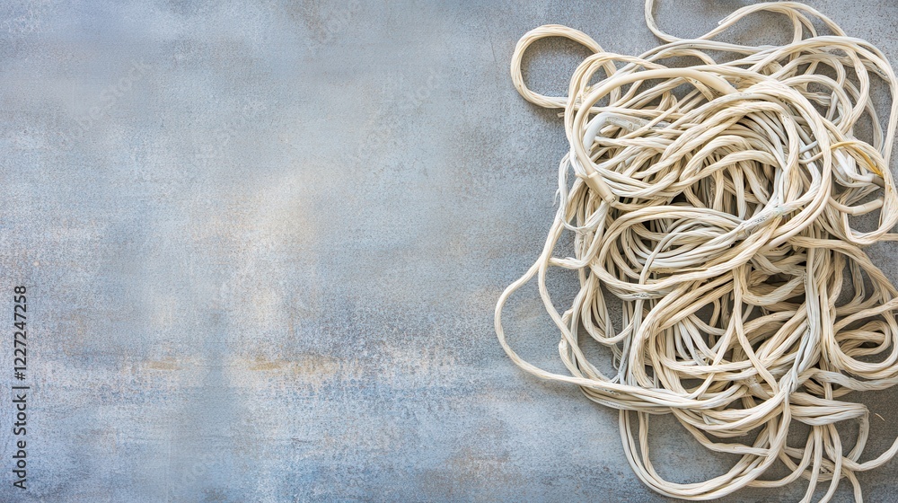 Raw Pasta Noodles on Textured Background Ready for Cooking Raw Pasta Noodles on Textured Background Ready for Cooking