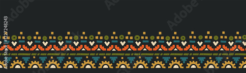 Hand drawn  abstract seamless pattern, ethnic background, aztec style - great for textiles, banners, wallpapers, wrapping - vector design