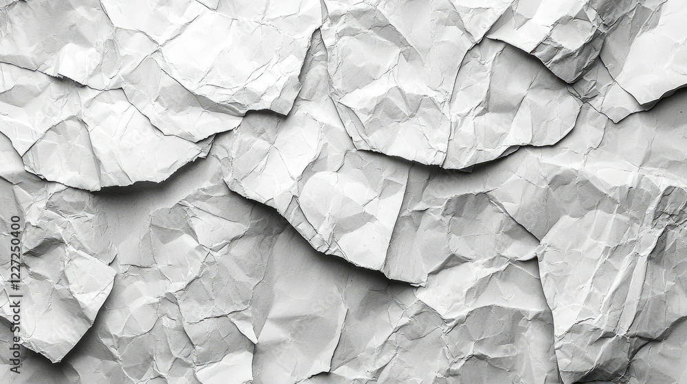 Fototapeta premium Crumpled White Paper Texture Background