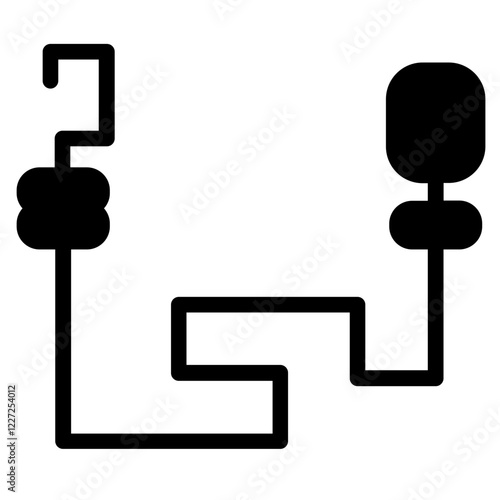 Leash Rope Material Glyph Icon