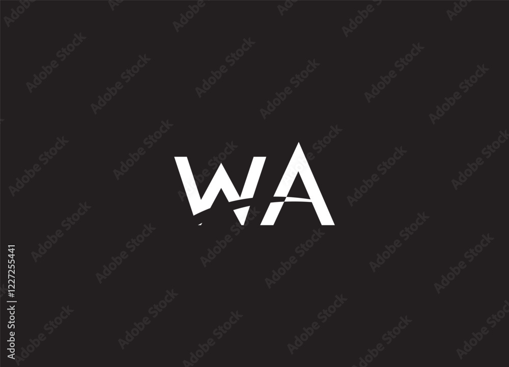 WA modern creative logo design and monogram logo WA modern creative logo design and monogram logo