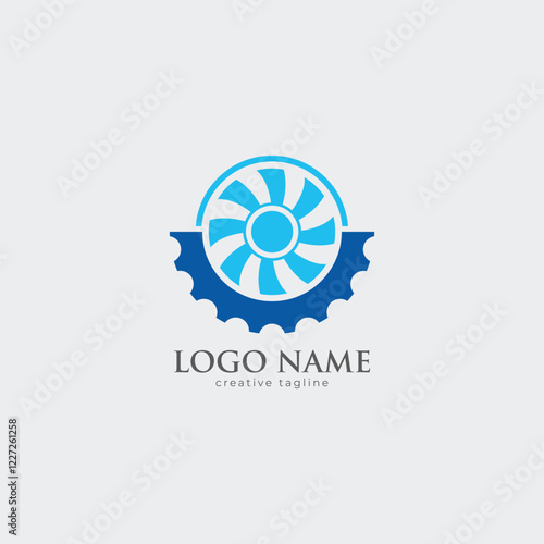 Air conditioning company logo, ac service, air conditioning, heat pumps,  air conditioning logo,  frost fully editable vector template