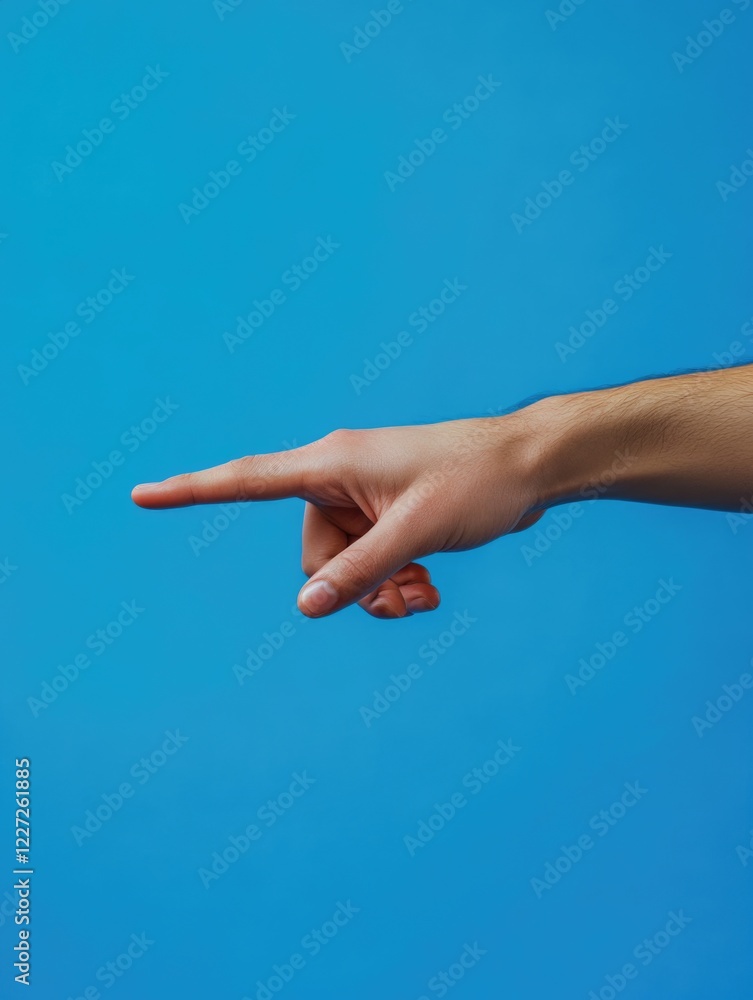 Hand pointing in mid-air